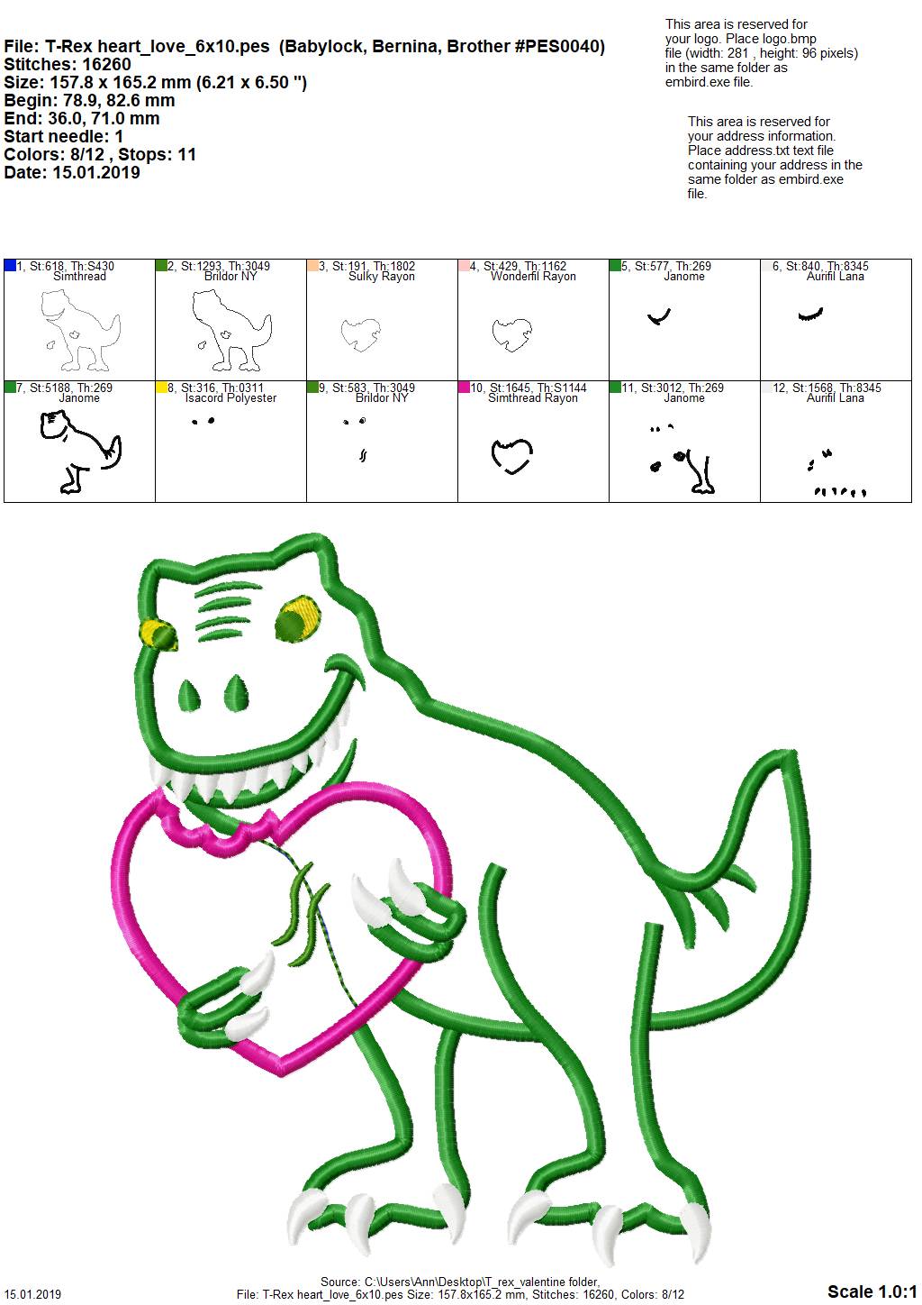 Valentine T-Rex Biting Heart