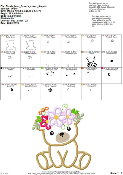 Little Floral Teddy Bear