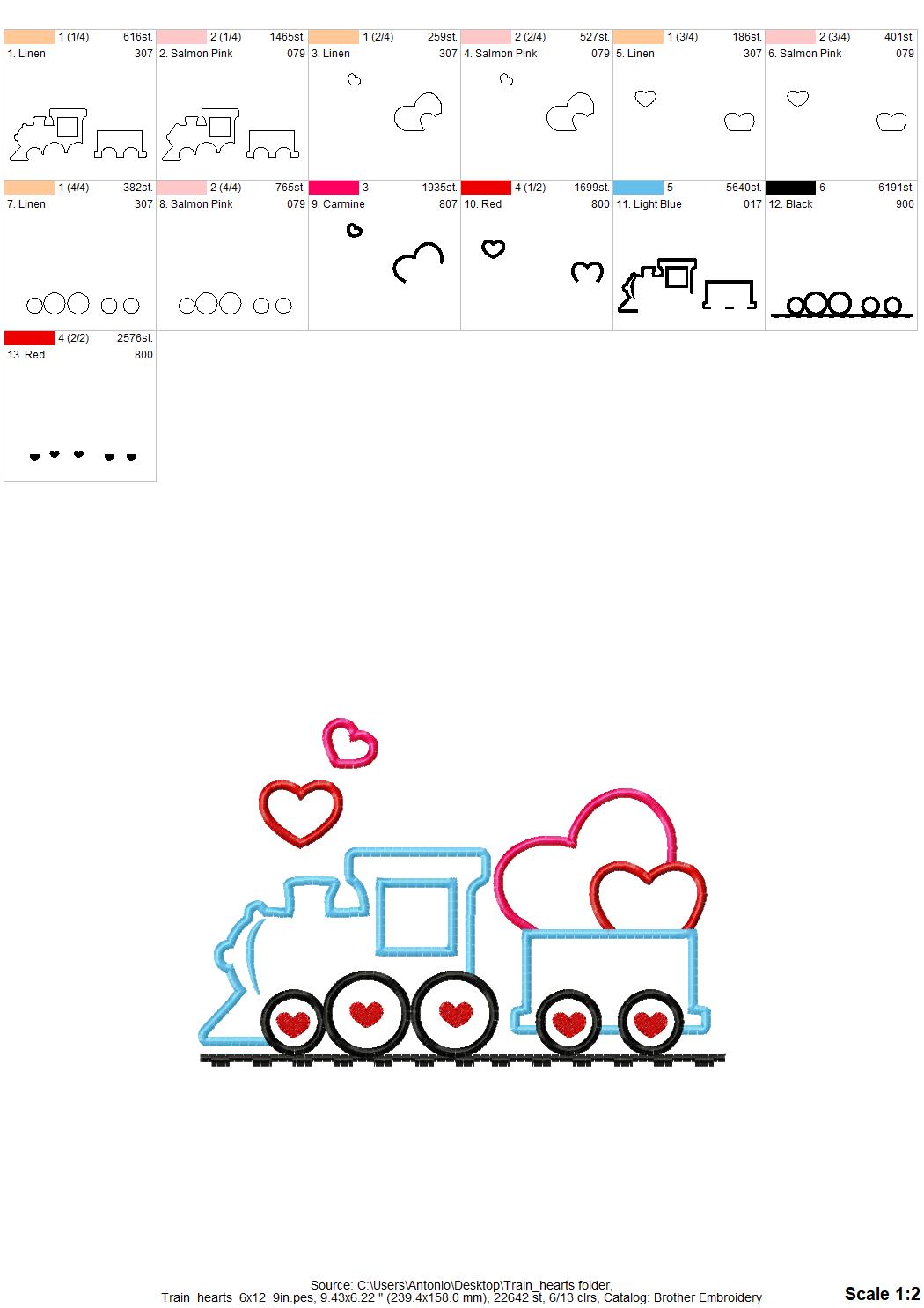 Valentines Day Train with Hearts