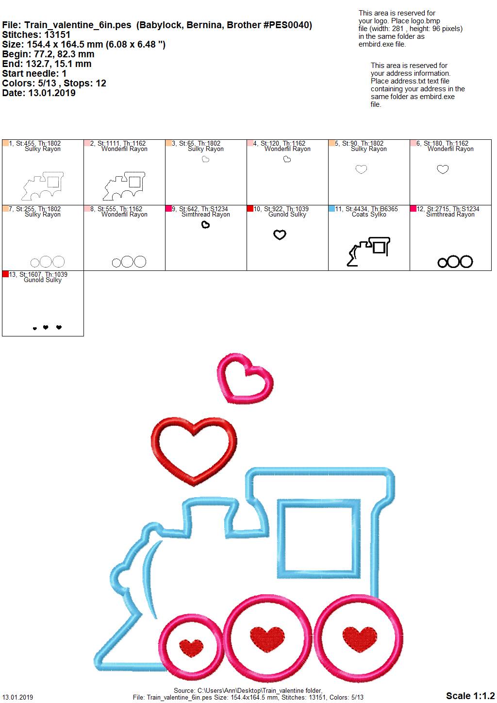 Valentine Day Train with Hearts