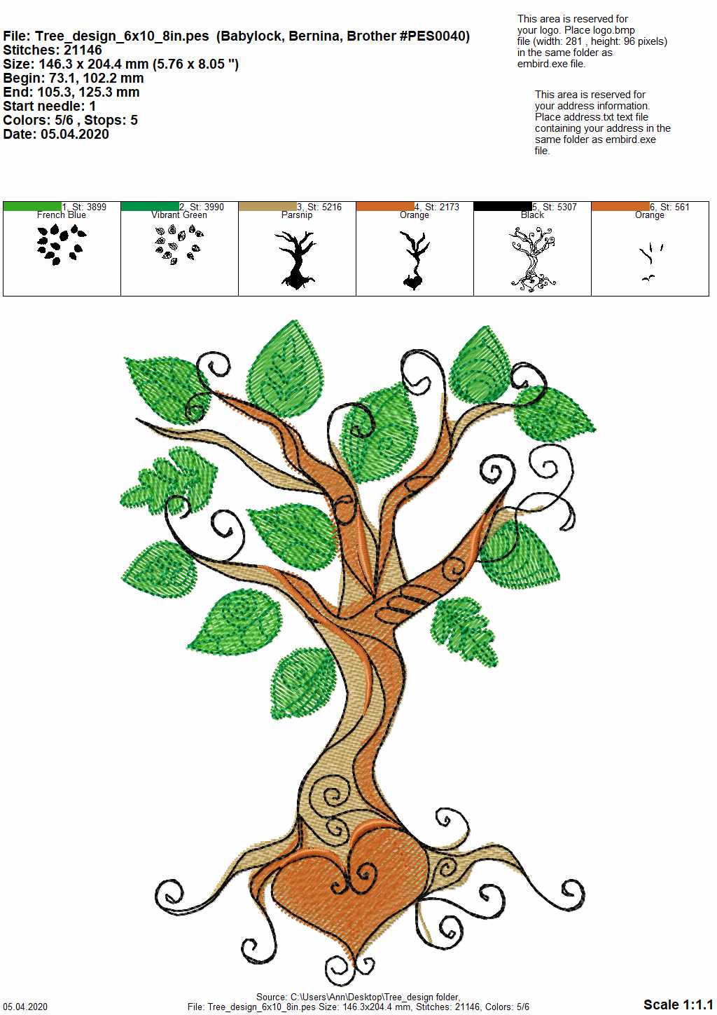Tree of Life and Heart – Heart embroidery pattern by Artapli