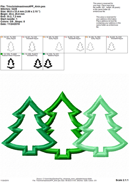 Woodland Tree Trio Applique