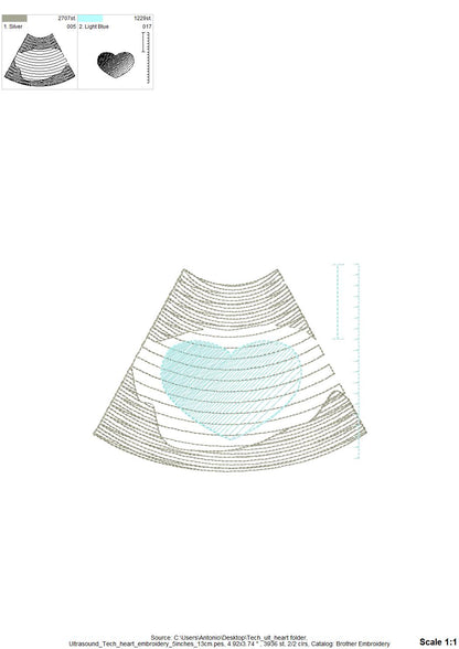 Love Ultrasound Tech Pocket – Appliqué machine embroidery design by Artapli