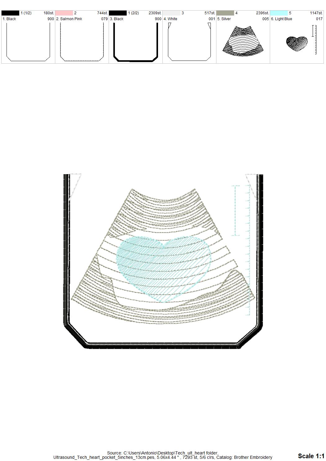 Love Ultrasound Tech Pocket – Doctor embroidery design by Artapli