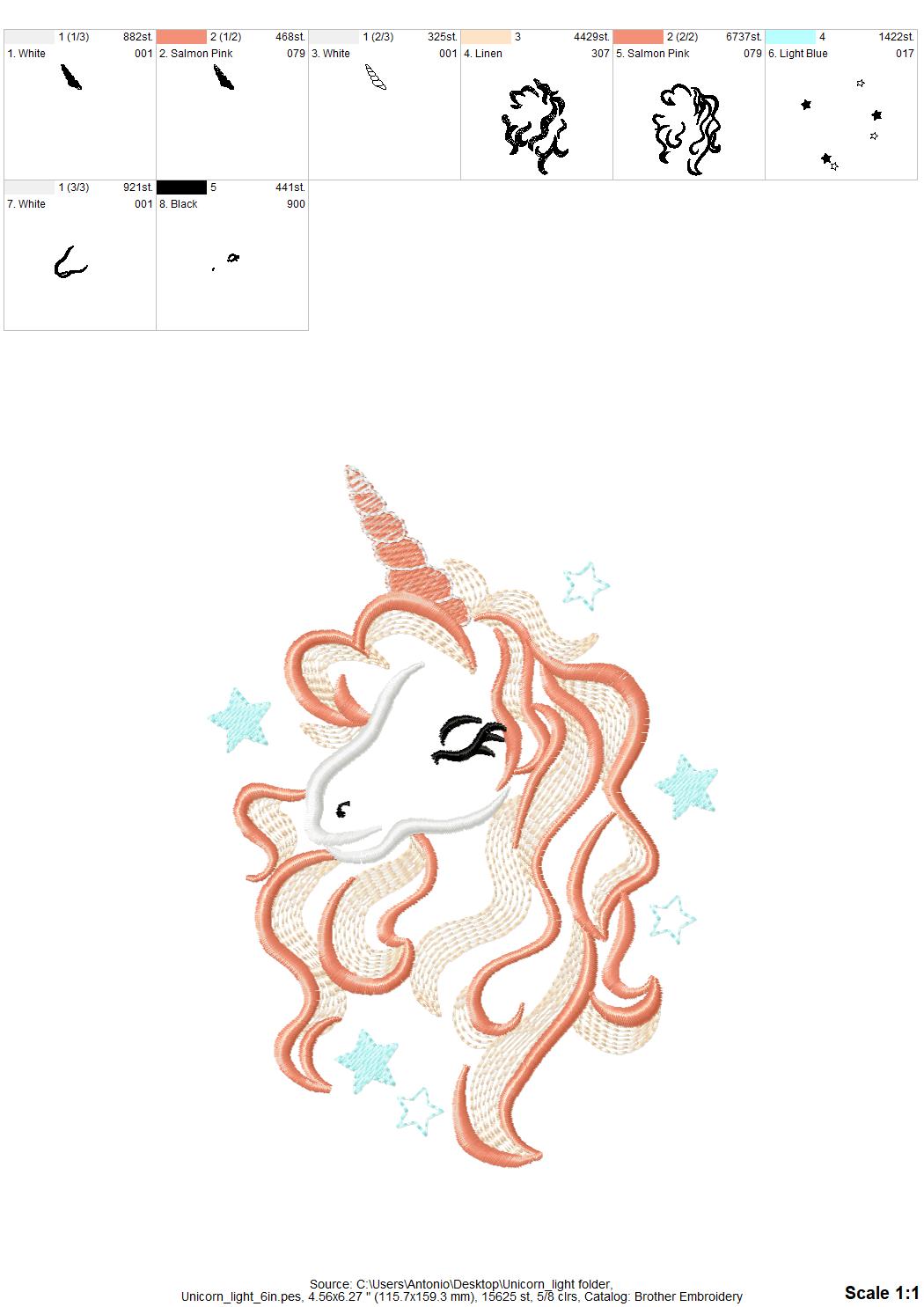 Light Stitch Pretty Unicorn