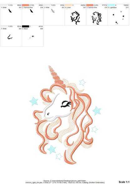 Light Stitch Pretty Unicorn