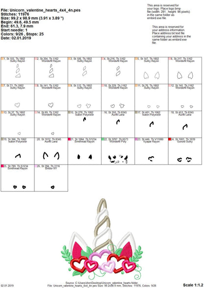 Valentine Unicorn with Heart Crown