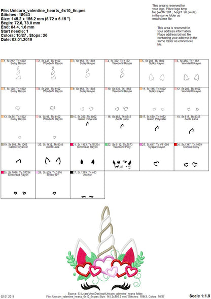 Valentine Unicorn with Heart Crown