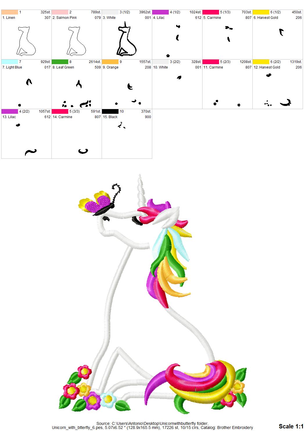 Rainbow Unicorn with Butterfly