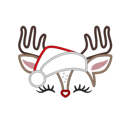 Christmas Deer with Santa Hat