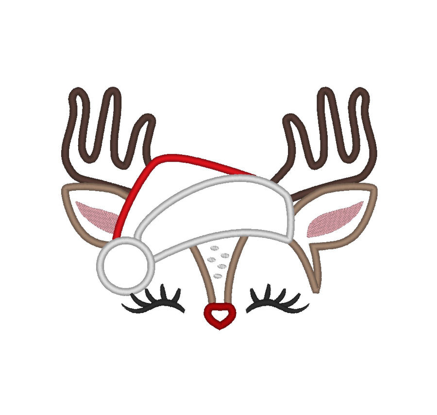 Christmas Deer with Santa Hat