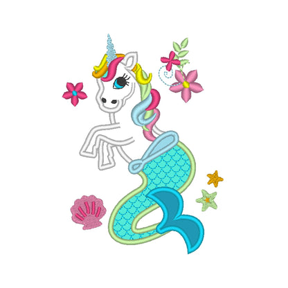 Cute Mermicorn Applique