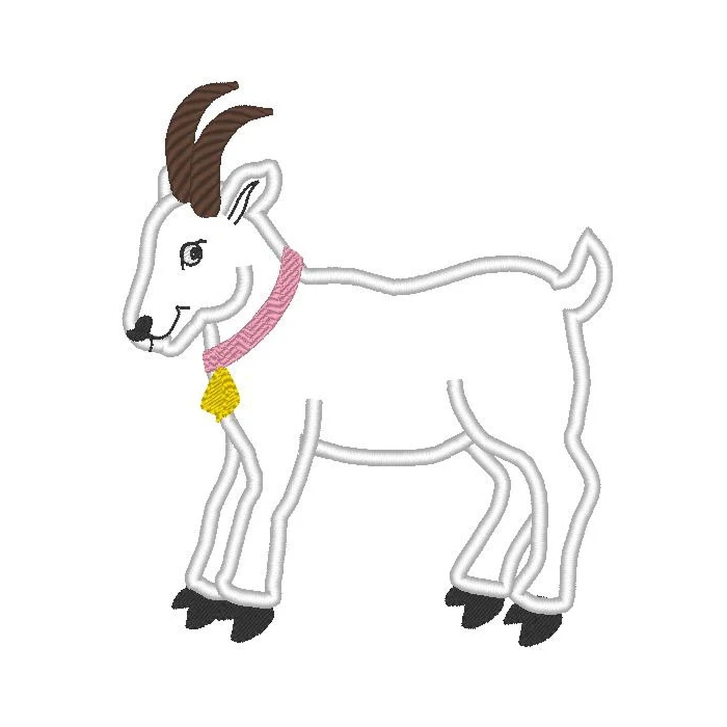 Goat with horns and without