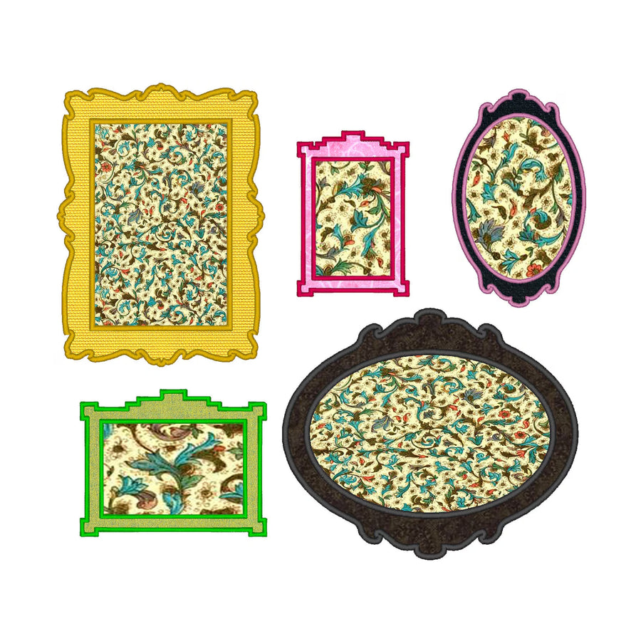 Frame Set of 5 Applique Embroidery 4" 5" 6" 7" 8" 10" | PES DST JEF | Artapli