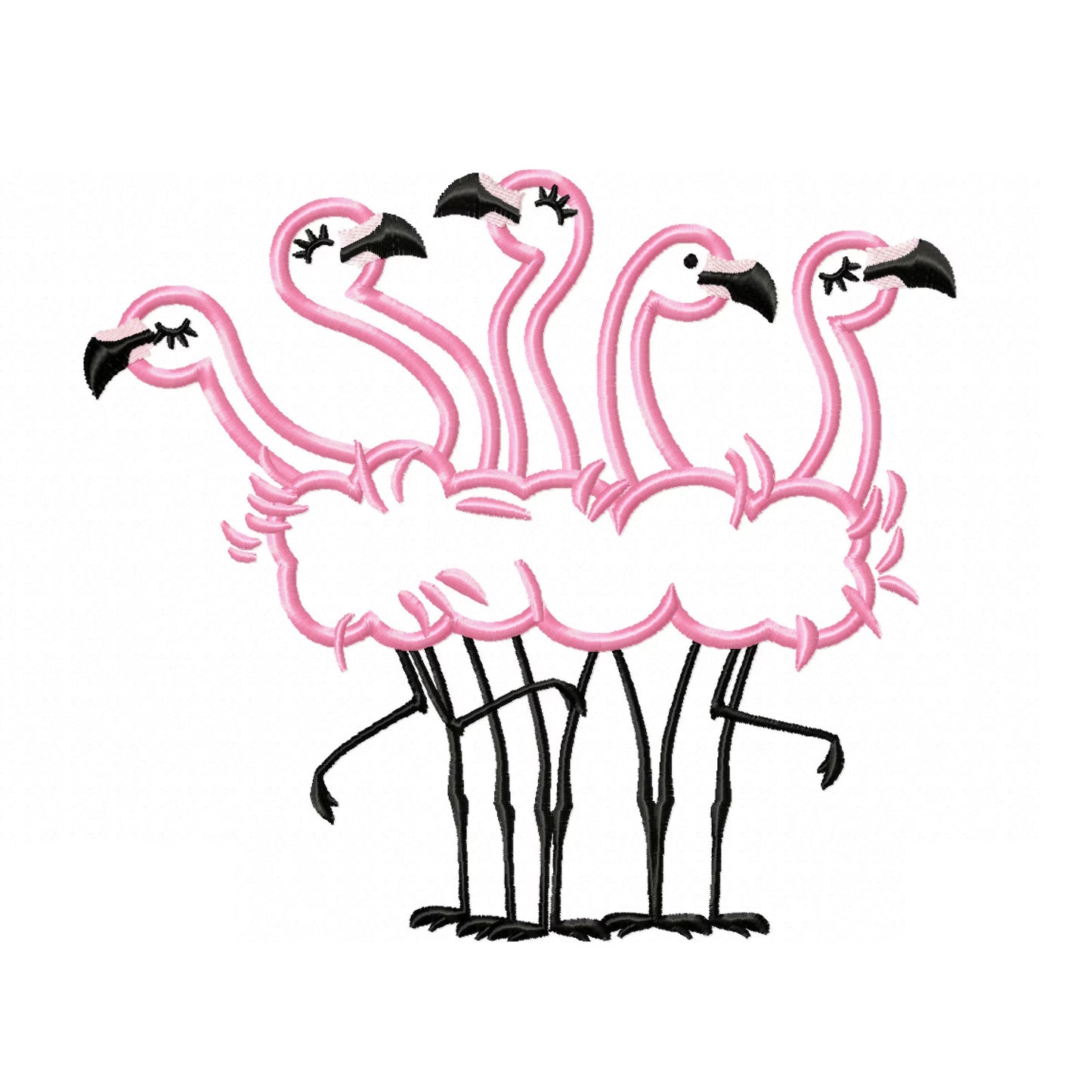 Flamingo Applique Flock of 5