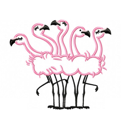Flamingo Applique Flock of 5