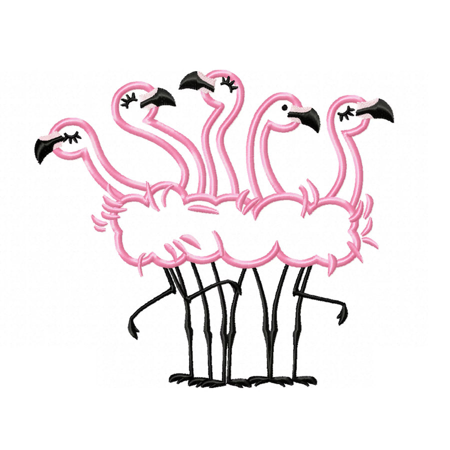 Flamingo Applique Flock of 5