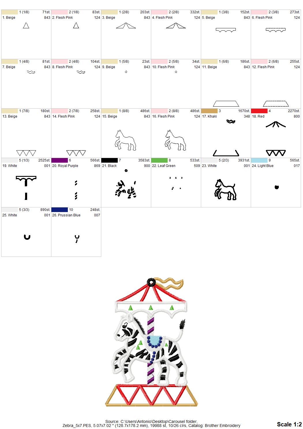 Carousel Set of 6 animal