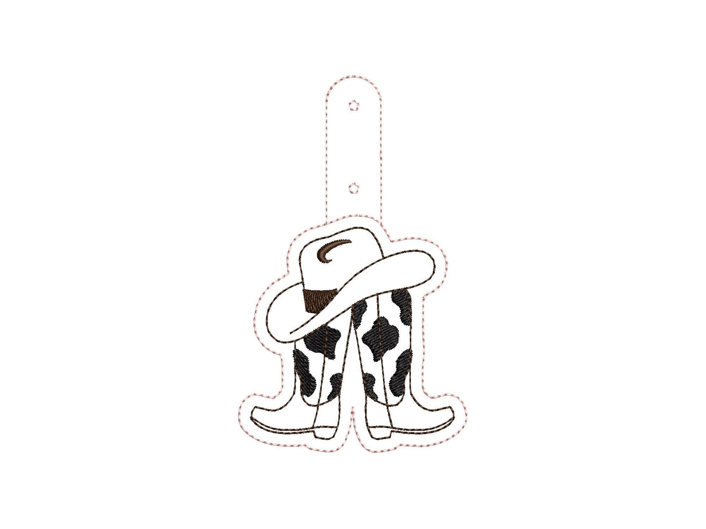 Cowboy Boots and Hat Keychain