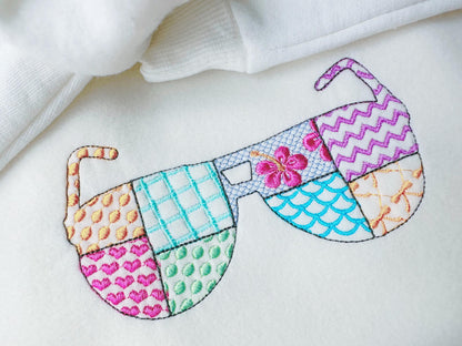 Patchwork Summer Sunglasses beach pool party outfit Sunglasses