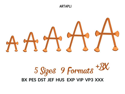 Rope stitch FONT with fringed ends tassel alphabet letters numbers