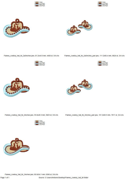 Cowboy Cowgirl Fringed Boots And Hat