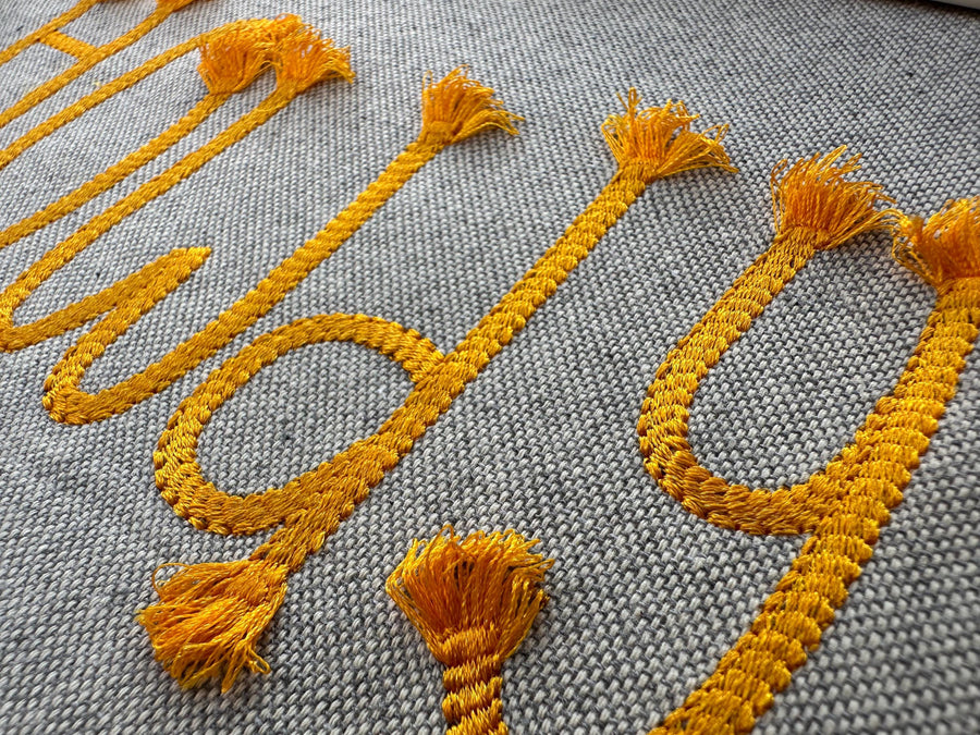Rope Stitch Font with Fringed Tassel