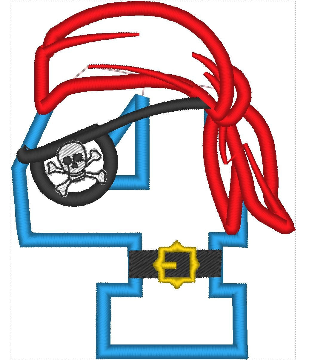 Pirate Birthday Numbers Applique