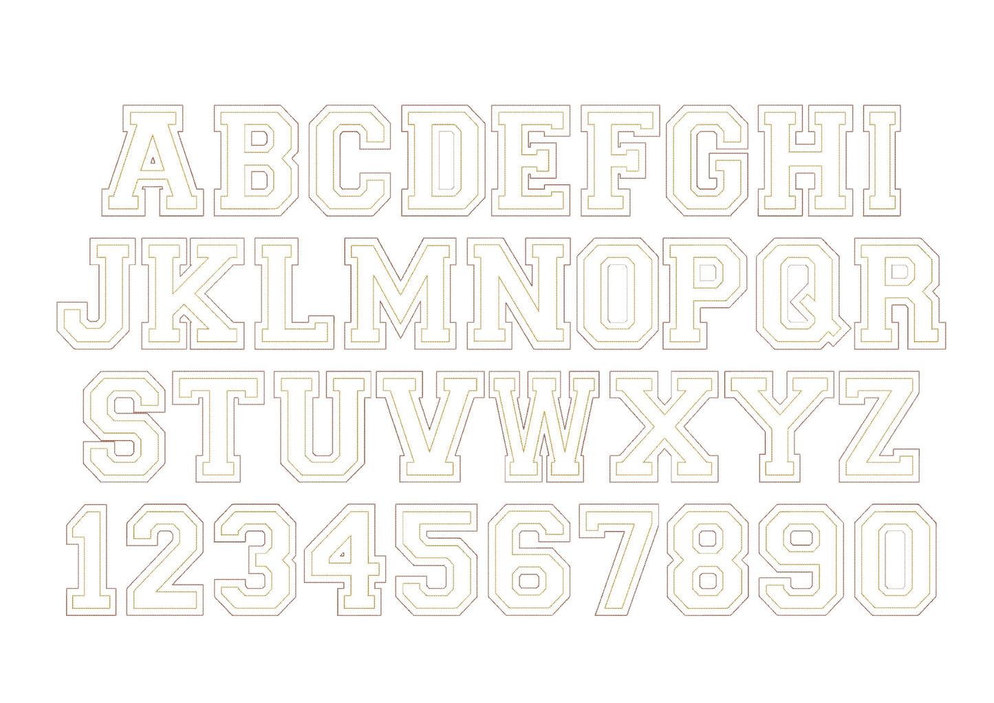 Varsity Block Sport Glitter HTV Vinyl Font Applique