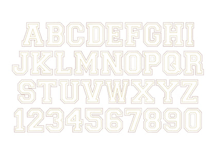 Varsity Block Sport Glitter HTV Vinyl Font Applique