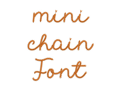 Tiny Chain FONT machine embroidery designs in mini sizes 0.6 up to 2