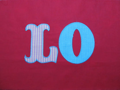 Zig Zag Outline Circus Font Applique