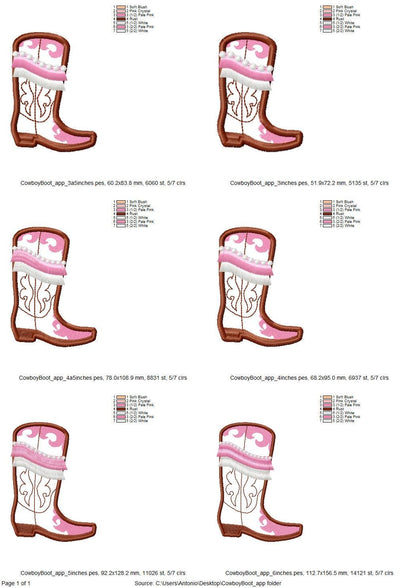 Pretty Cowgirl Cowboy Boots And Hat Applique