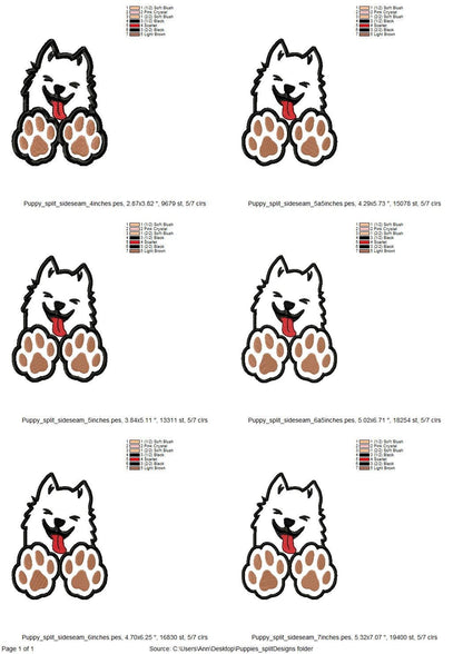 Cute Dog Puppy Paw Cutout Applique