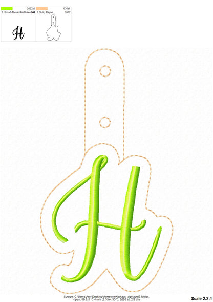 Satin Handwritten Monogram Keychain