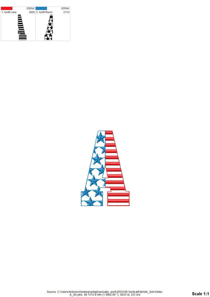 Patriotic Block Font Stars And Stripes