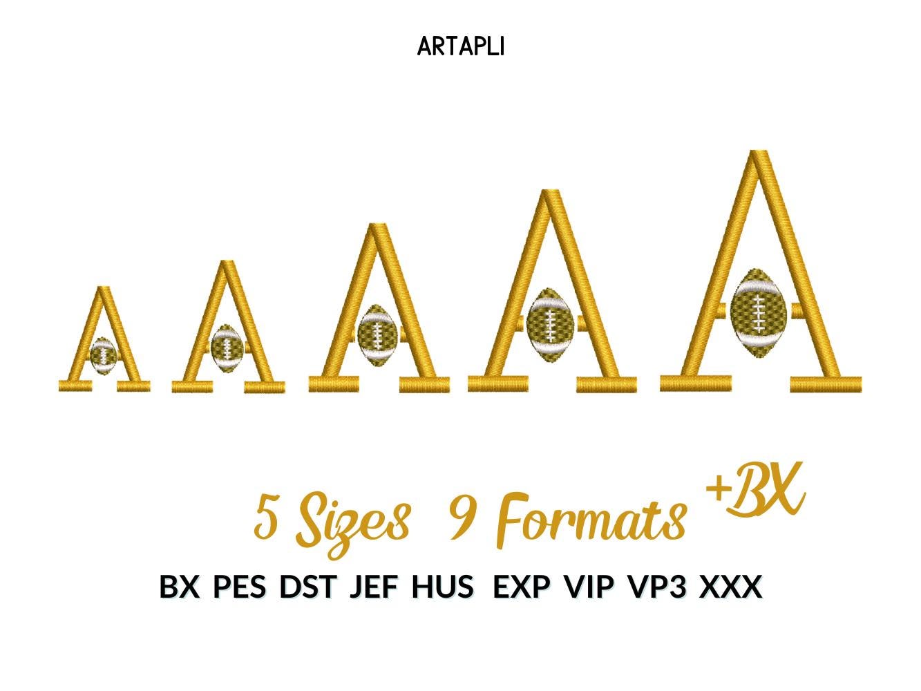 Satin Stitch Football Font Set of 2