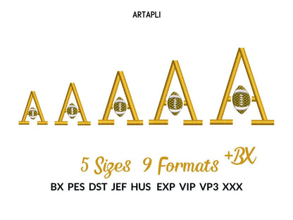 Satin Stitch Football Font Set of 2