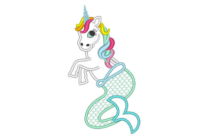 Mermicorn Unicorn Mermaid Applique