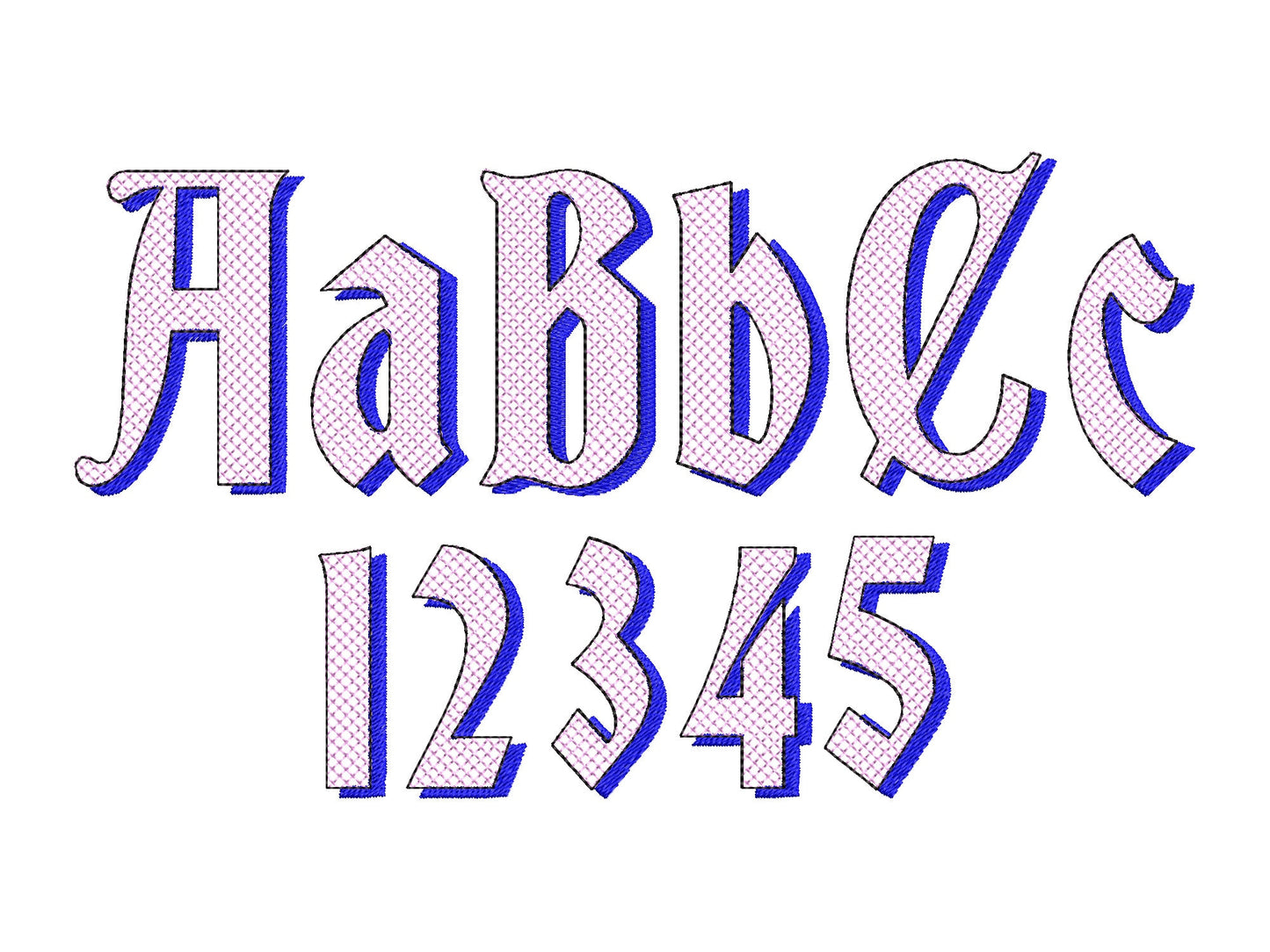 Glitter HTV Shadow Old Style Font