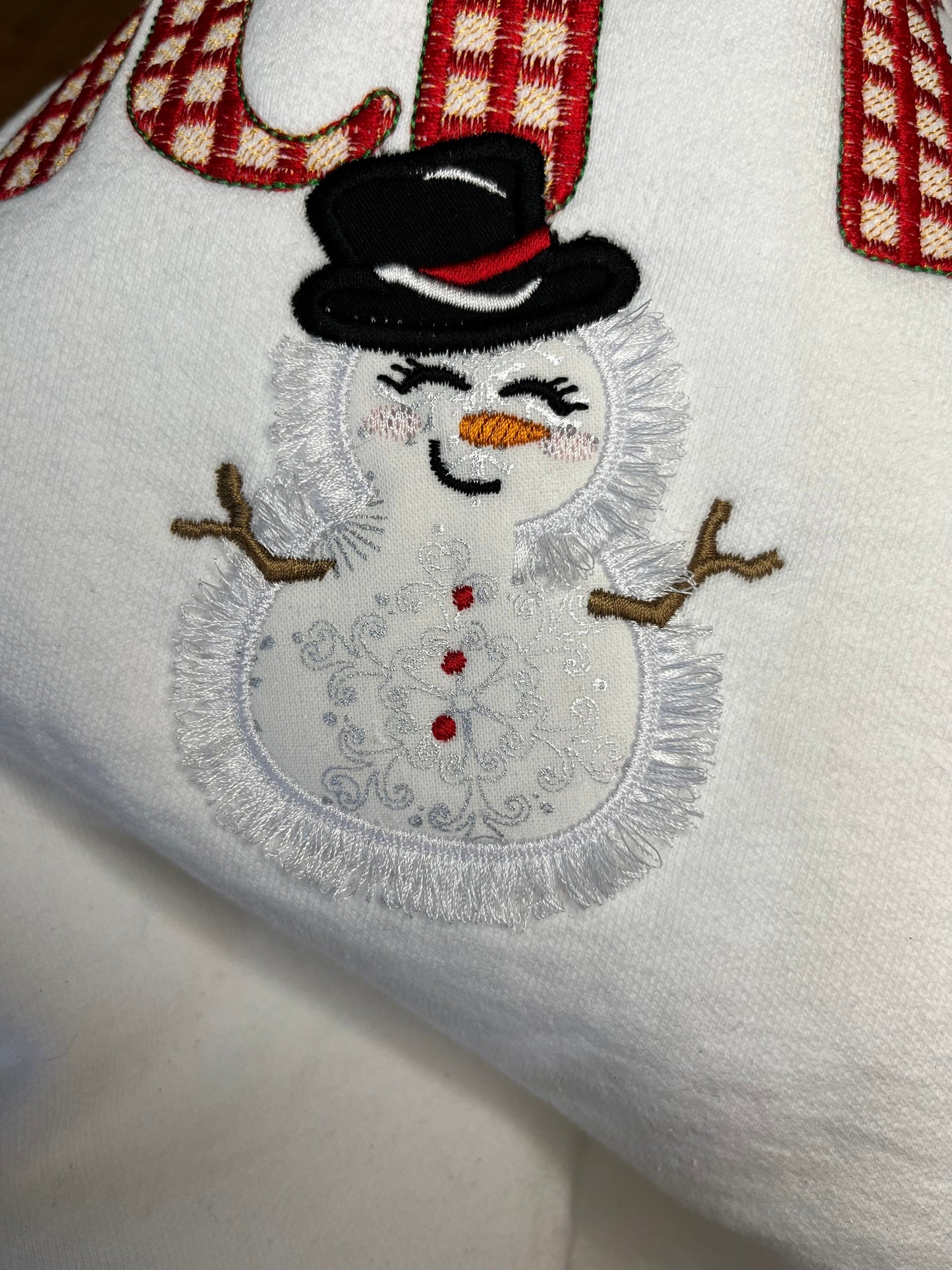 Fringed Snowman Applique