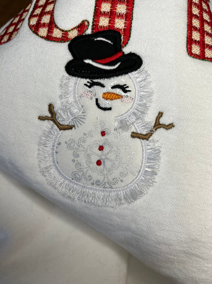Fringed Snowman Applique