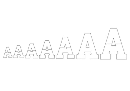 Light applique font Open Edge Raggedy Applique Alphabet bean stitch