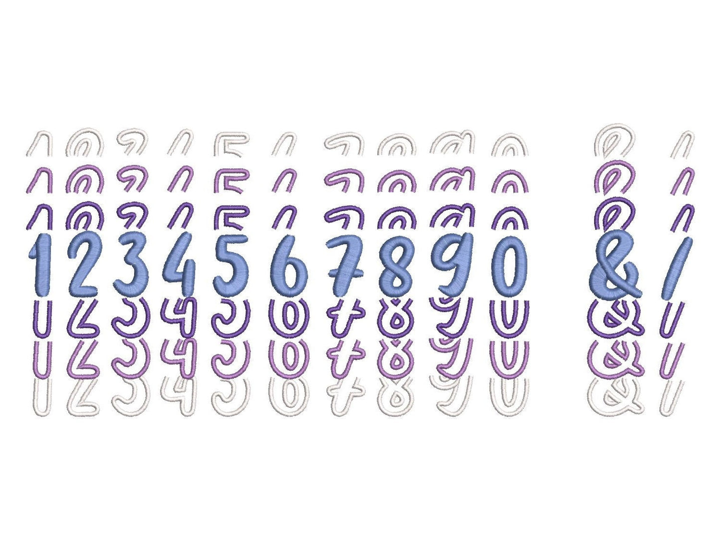 Stacked Satin Stitch Fancy Font