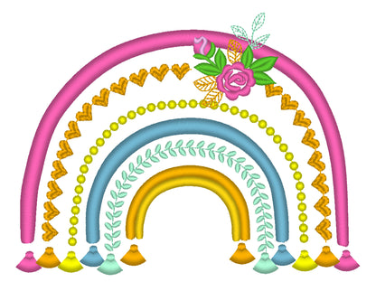 Boho Rainbow with Roses and Tassels