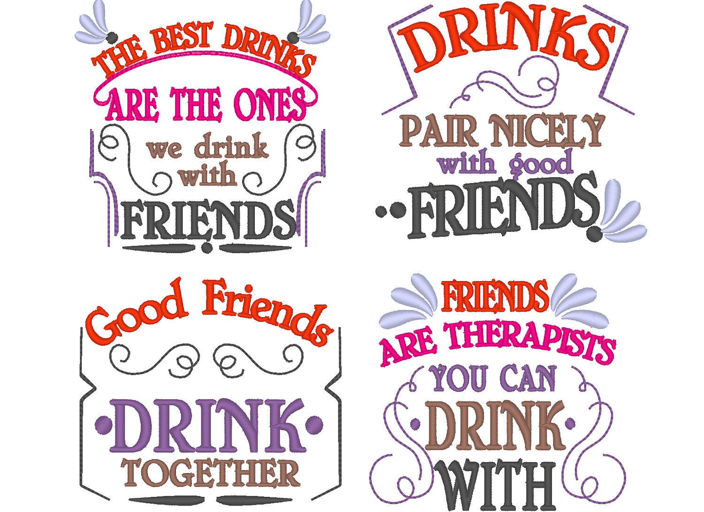 Wine Lovers Kitchen Towel Set of 8