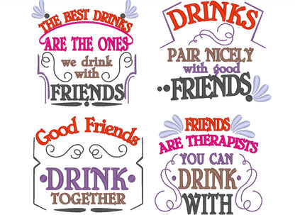 Wine Lovers Kitchen Towel Set of 8