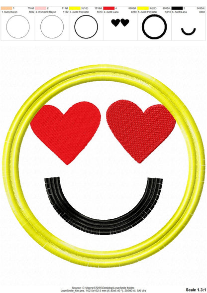 Big Fringed Happy Face Applique