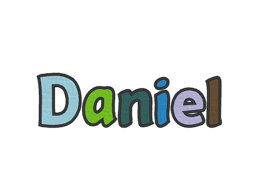 Block Bold Fill Stitch Font Daniel