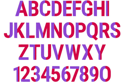Split Narrow Fill Stitch Font